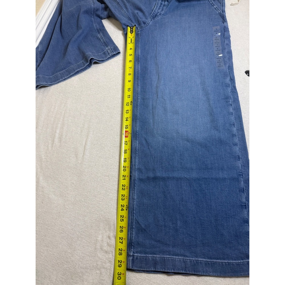 American Eagle Ultra Wide Leg Jeans Womens L Blue Dreamy Drape Low Rise 5855 - Picture 9 of 14